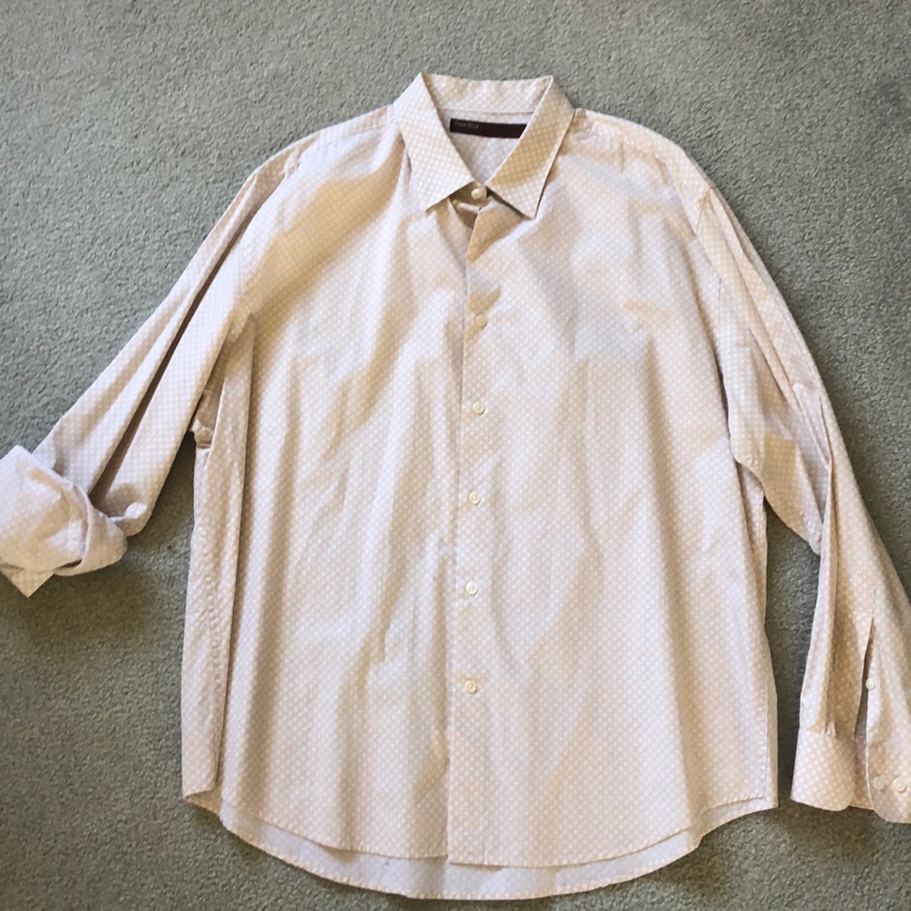 Perry Ellis Floral Micro Print Button Down Shirt